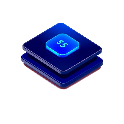 Isometric glass icon of a cloud platform serving subscription dashboards